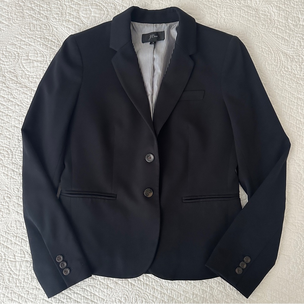 J.Crew Classic Women's Schoolboy Blazer Jacket Notch Collar Black Small K2899 - Picture 11 of 13